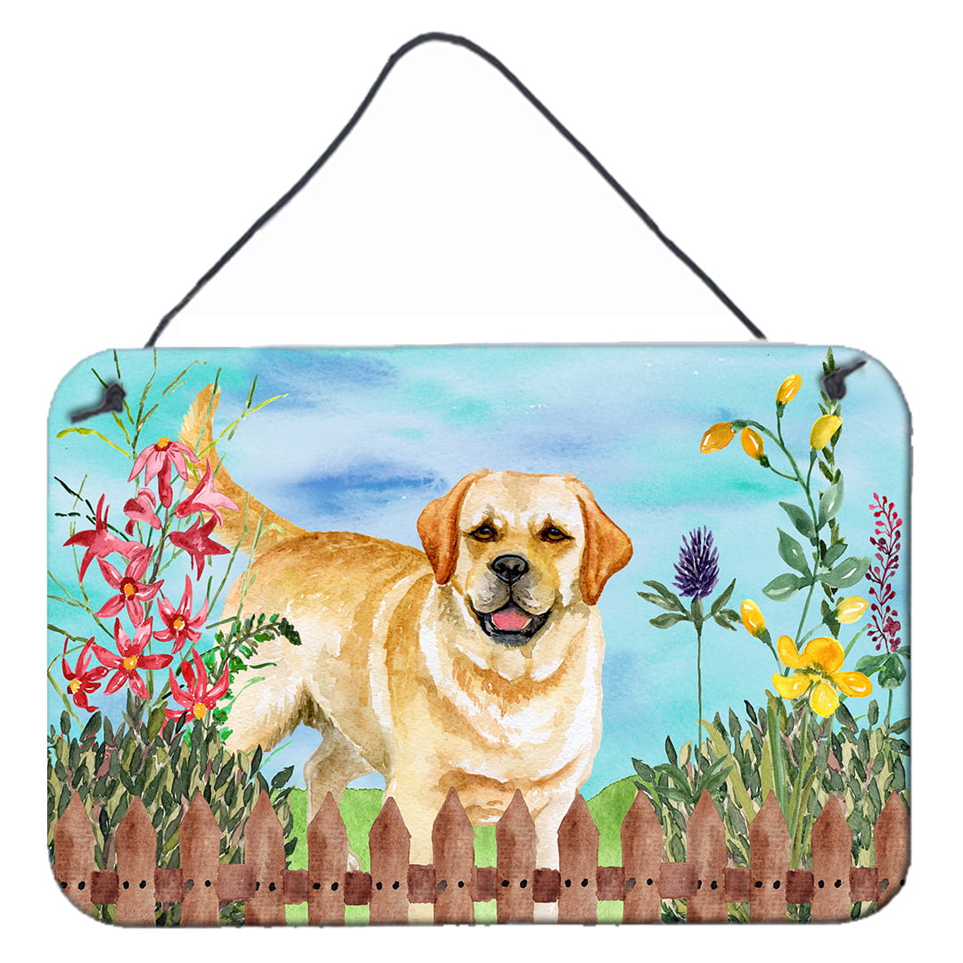 Golden Retriever Spring Wall or Door Hanging Prints, 8 x 12 in.