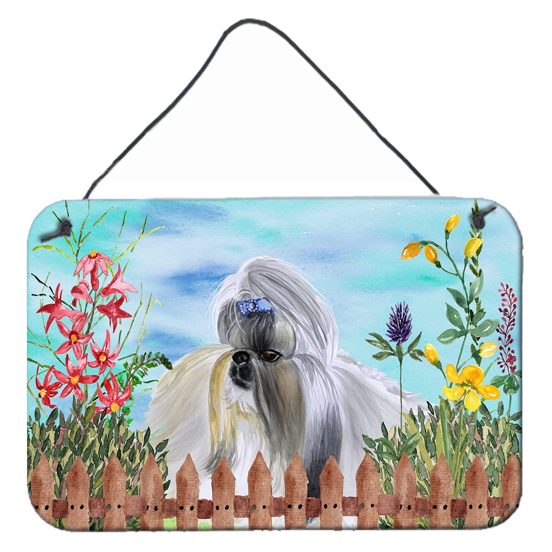 Shih Tzu Spring Wall or Door Hanging Prints, 8 x 12 in.