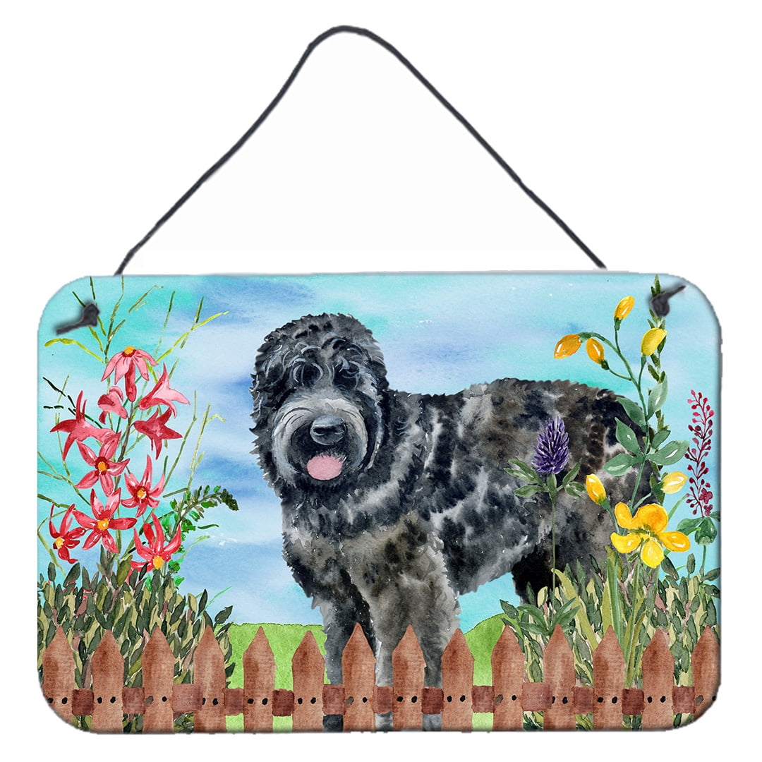 Black Russian Terrier Spring Wall or Door Hanging Prints, 8 x 12 in.