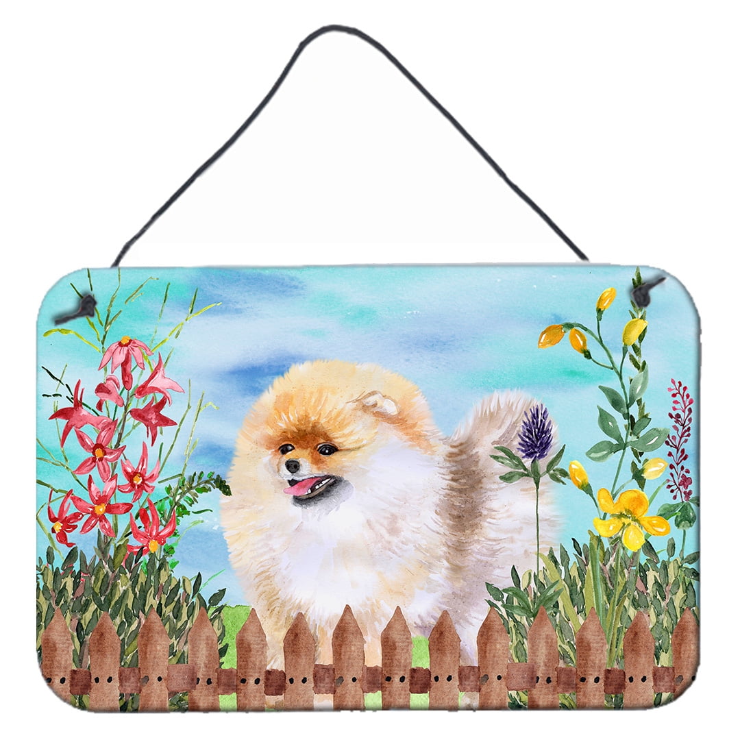 Pomeranian Spring Wall or Door Hanging Prints - 8 x 12 in.