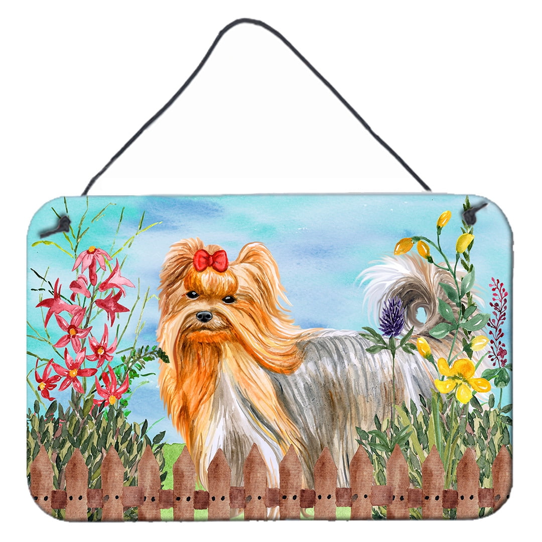 Yorkshire Terrier Spring Wall or Door Hanging Prints, 8 x 12 in.
