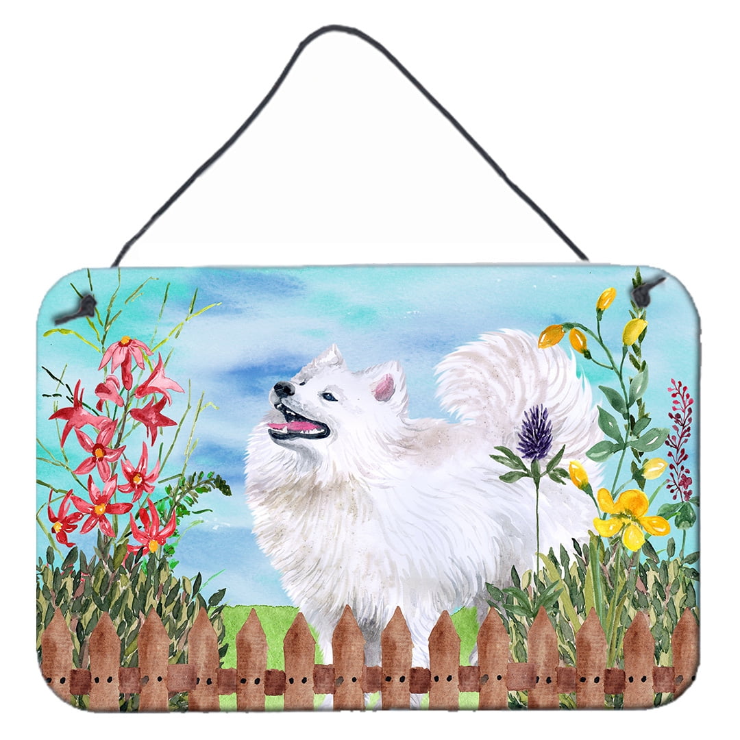 Samoyed Spring Wall or Door Hanging Prints, 8 x 12 in.
