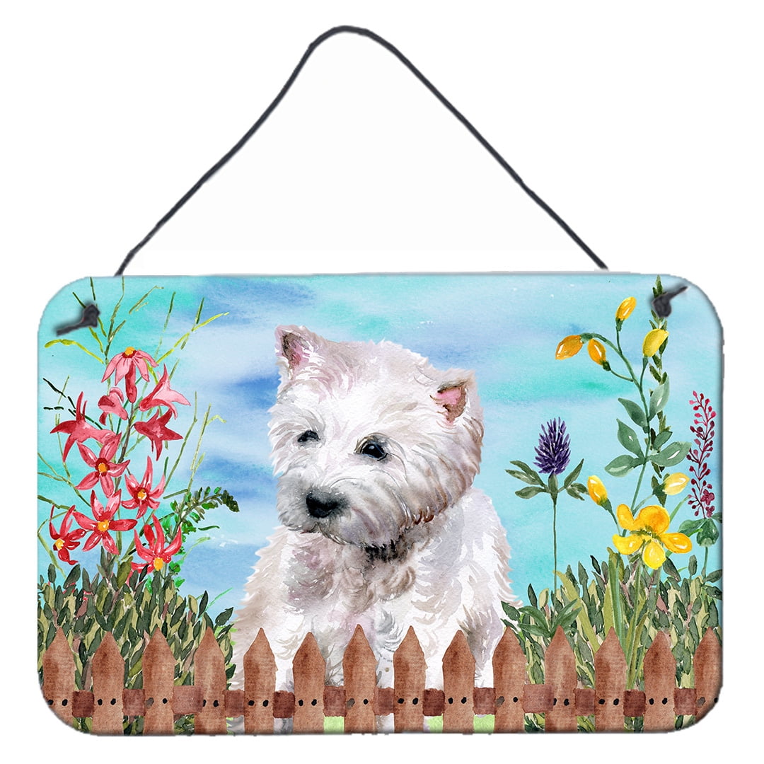 Westie Spring Wall or Door Hanging Prints, 8 x 12 in.