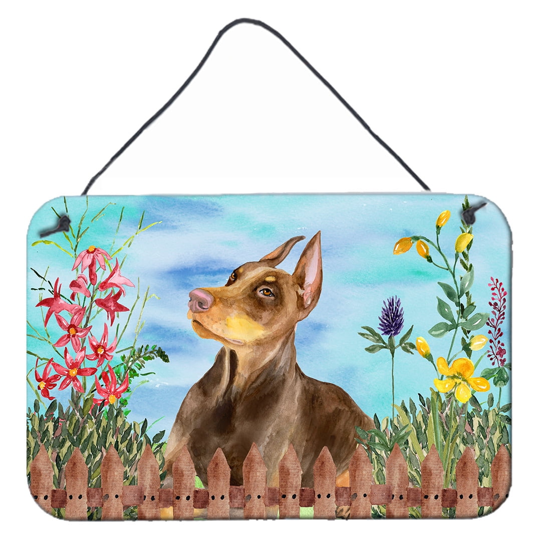 Doberman Pinscher Spring Wall or Door Hanging Prints, 8 x 12 in.