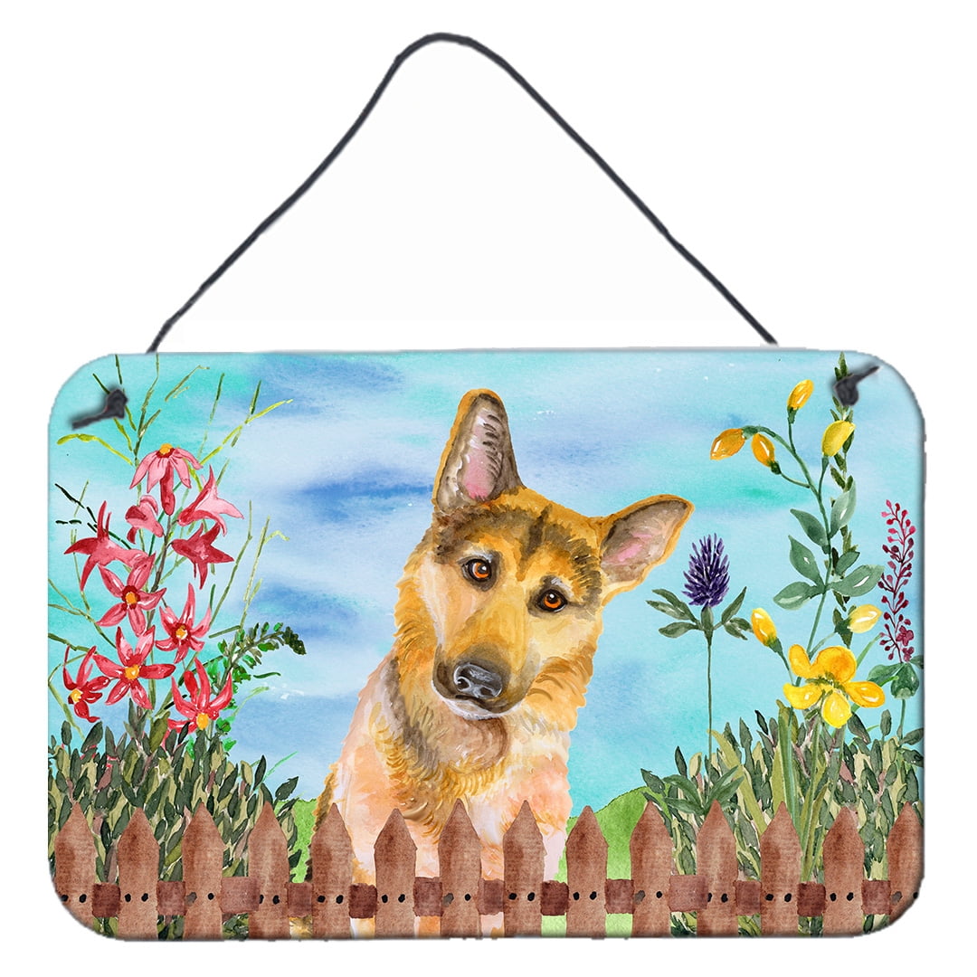 German Shepherd No.2 Spring Wall or Door Hanging Prints, 8 x 12 in.