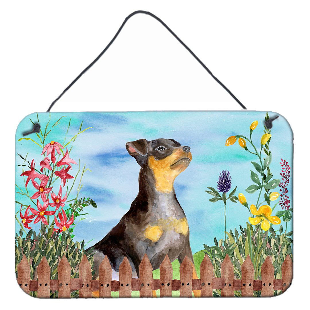 Miniature Pinscher No.2 Spring Wall or Door Hanging Prints, 8 x 12 in.