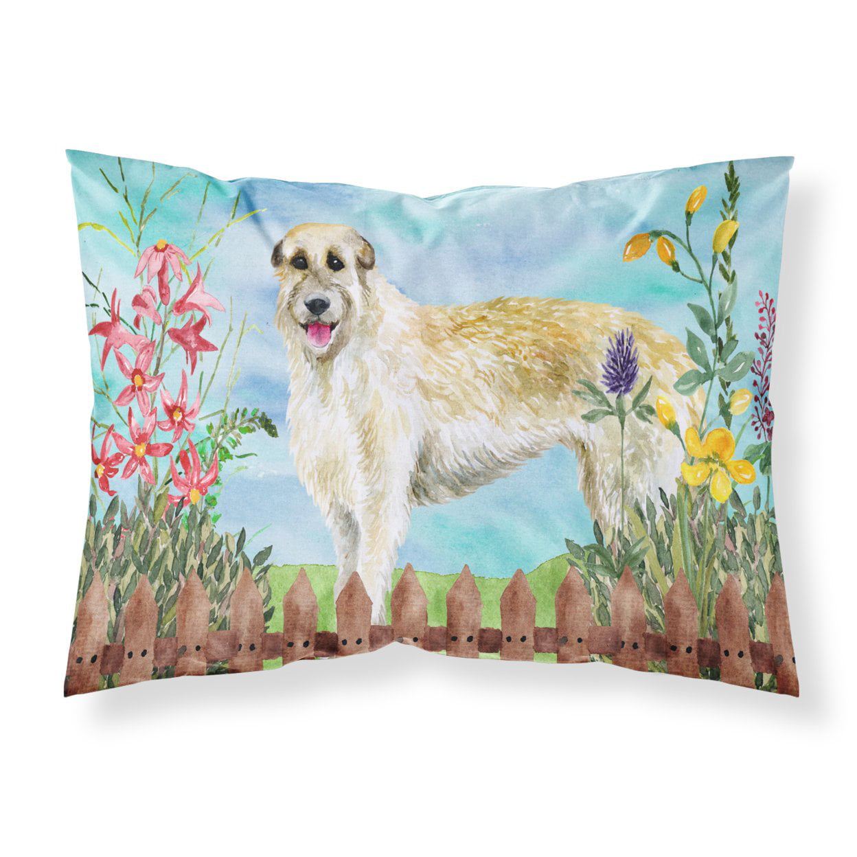 Irish Wolfhound Spring Fabric Standard Pillowcase