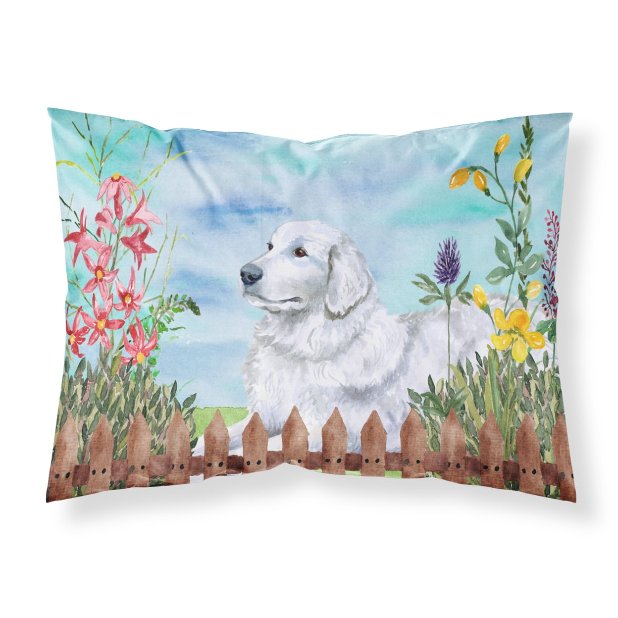 Maremma Sheepdog Spring Fabric Standard Pillowcase