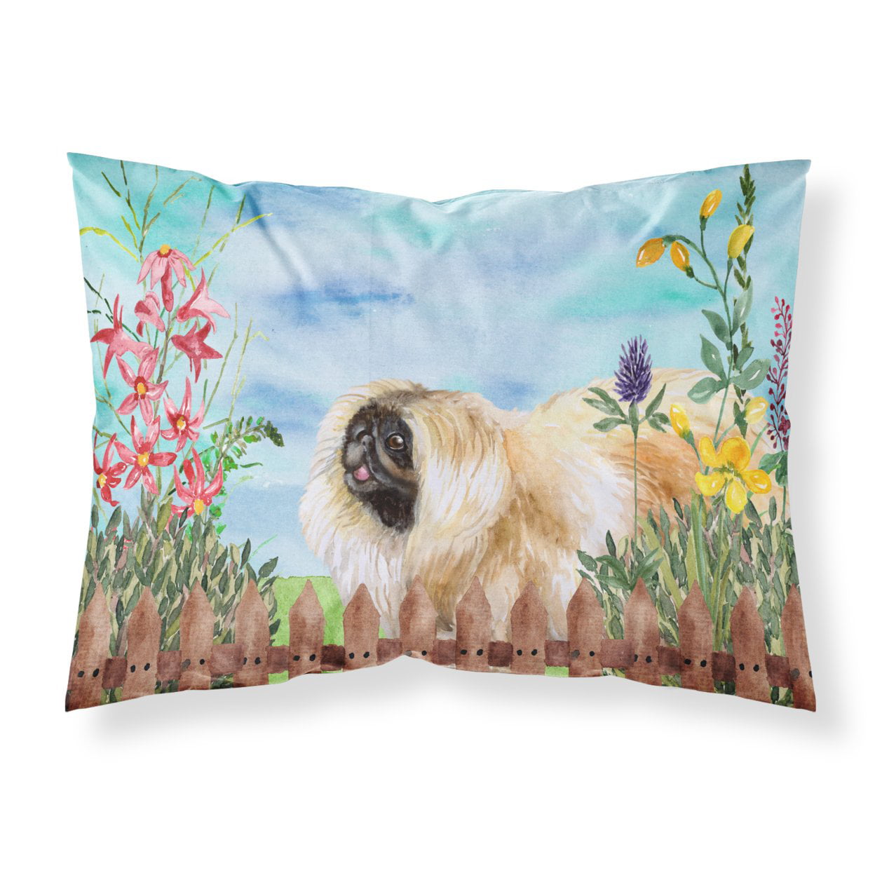 CK1243PILLOWCASE Pekingese Spring Fabric Standard Pillowcase