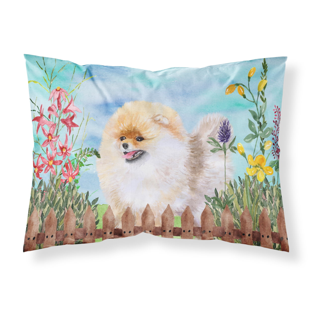 CK1244PILLOWCASE Pomeranian Spring Fabric Standard Pillowcase
