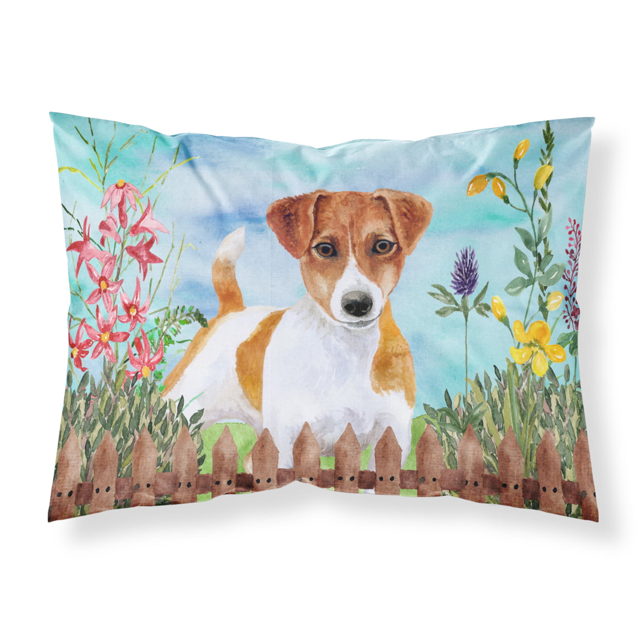 Jack Russell Terrier Spring Fabric Standard Pillowcase