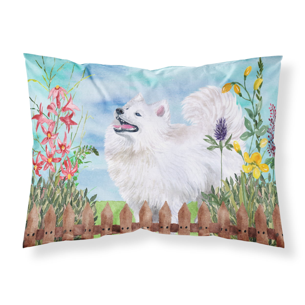 CK1253PILLOWCASE Samoyed Spring Fabric Standard Pillowcase