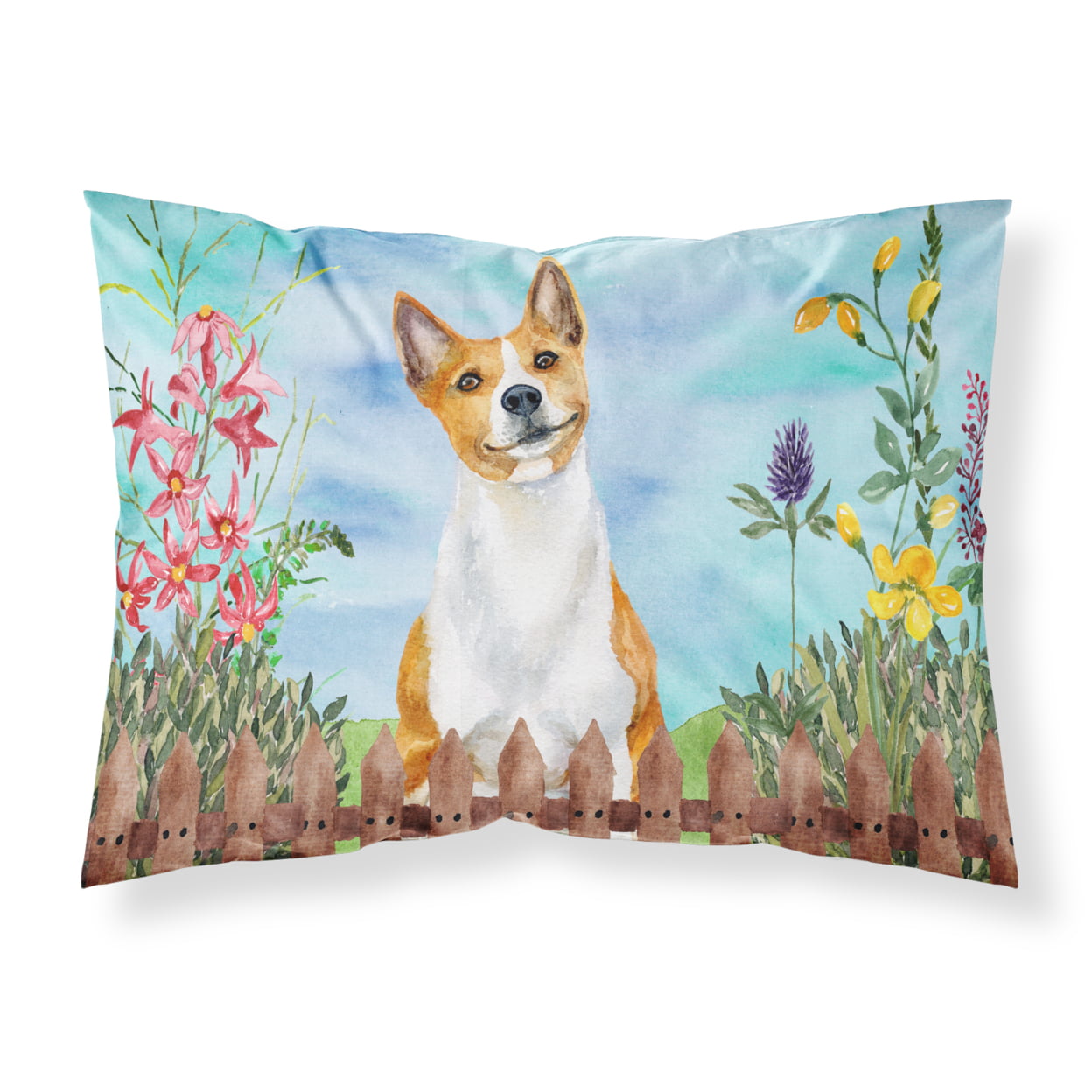 CK1254PILLOWCASE Basenji Spring Fabric Standard Pillowcase