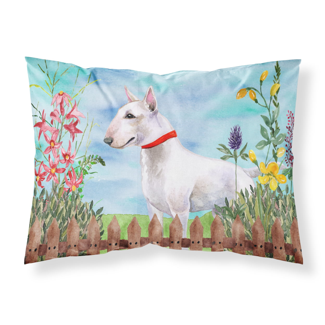Bull Terrier Spring Fabric Standard Pillowcase