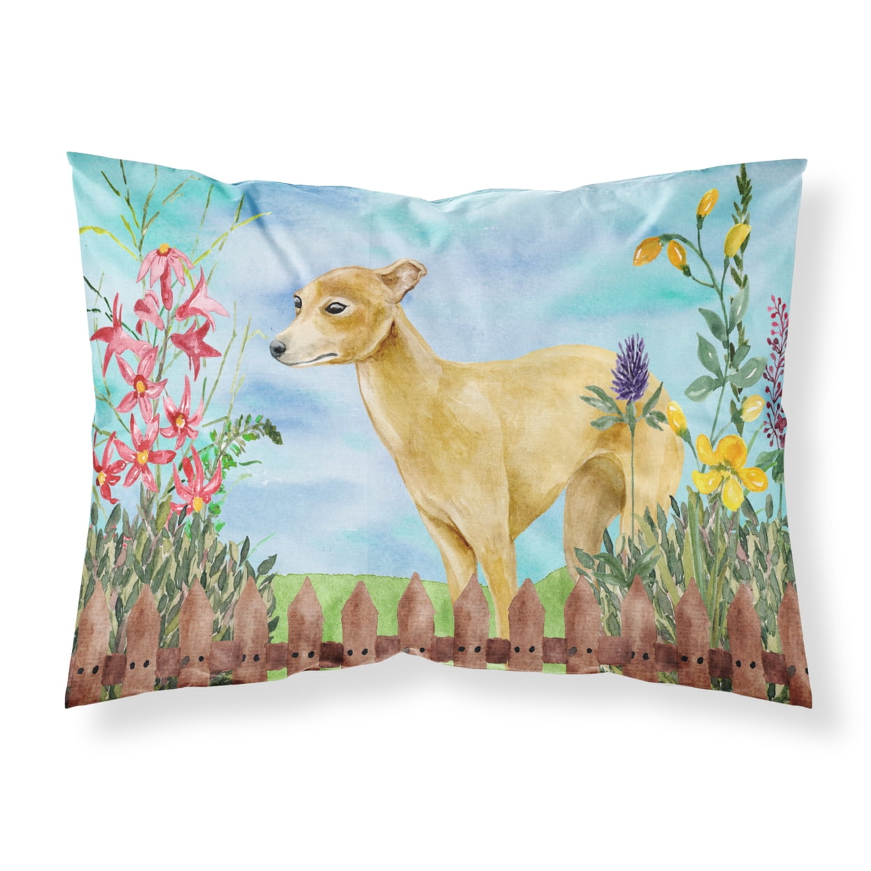 CK1260PILLOWCASE Italian Greyhound Spring Fabric Standard Pillowcase