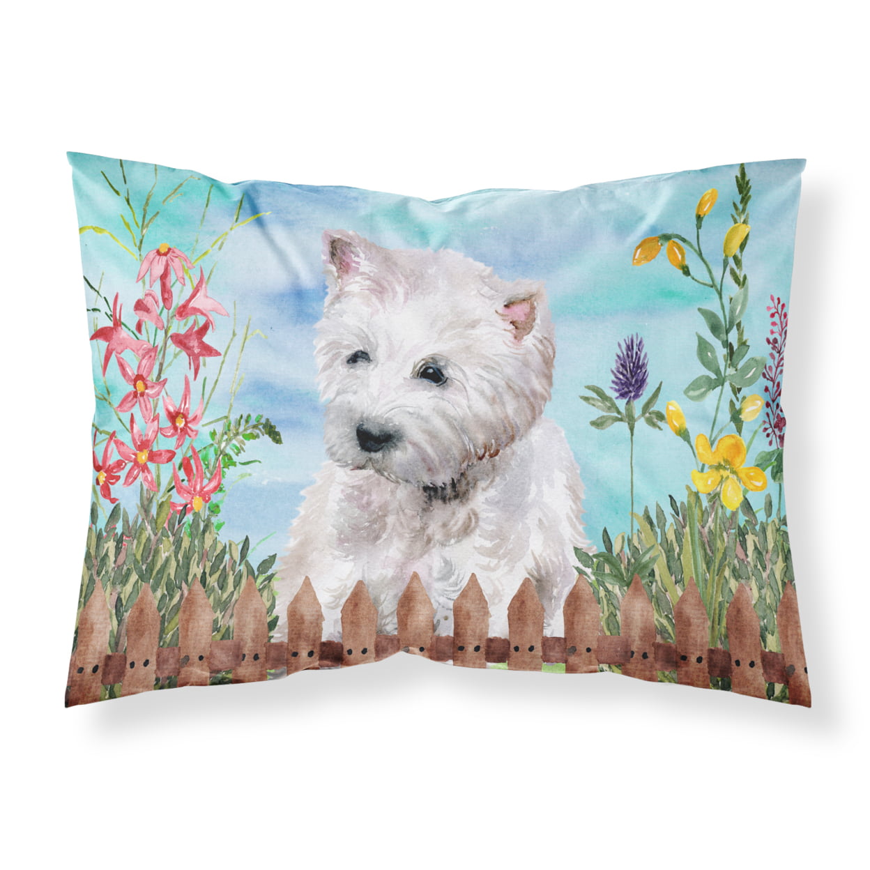 CK1263PILLOWCASE Westie Spring Fabric Standard Pillowcase