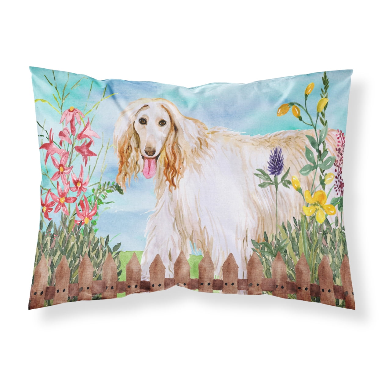 CK1264PILLOWCASE Afghan Hound Spring Fabric Standard Pillowcase