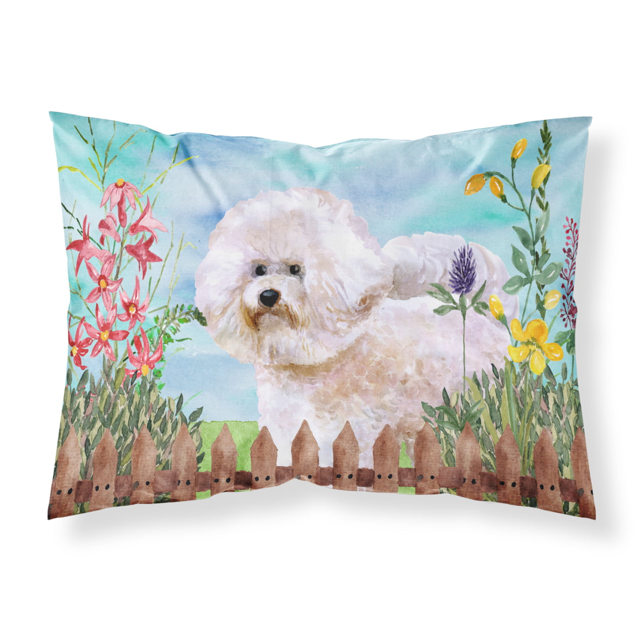 Bichon Frise No.2 Spring Fabric Standard Pillowcase