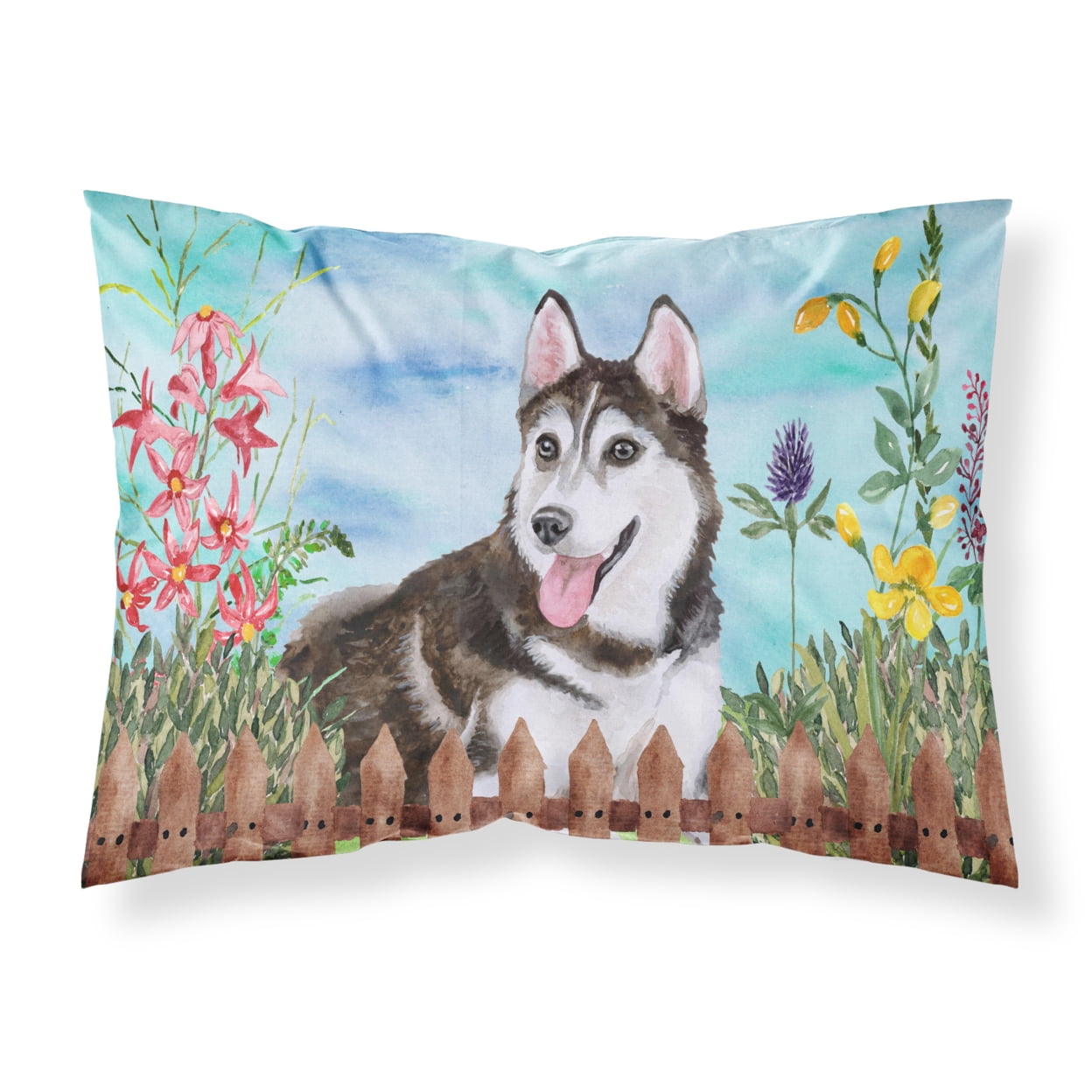 Siberian Husky No.2 Spring Fabric Standard Pillowcase