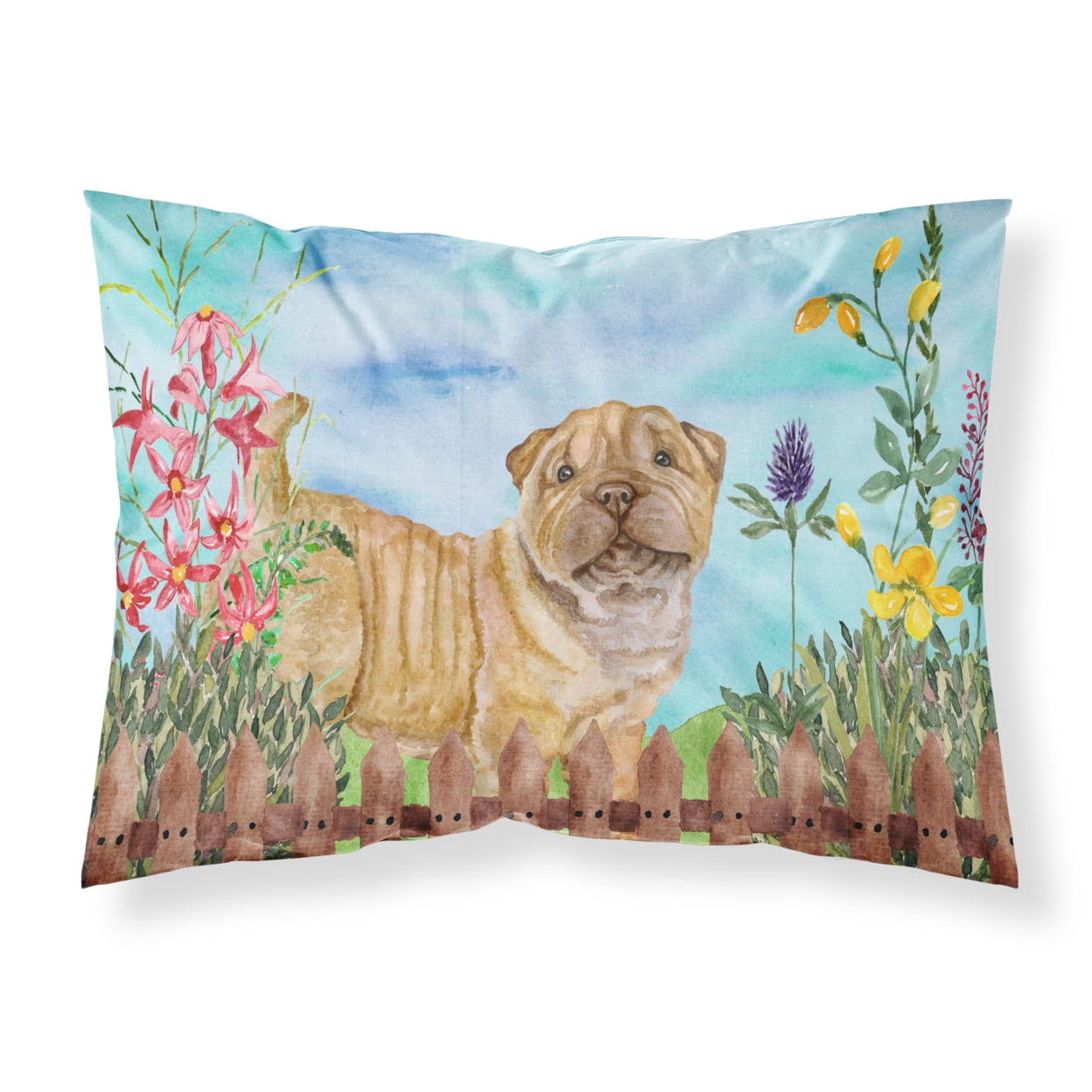 Shar Pei Puppy Spring Fabric Standard Pillowcase