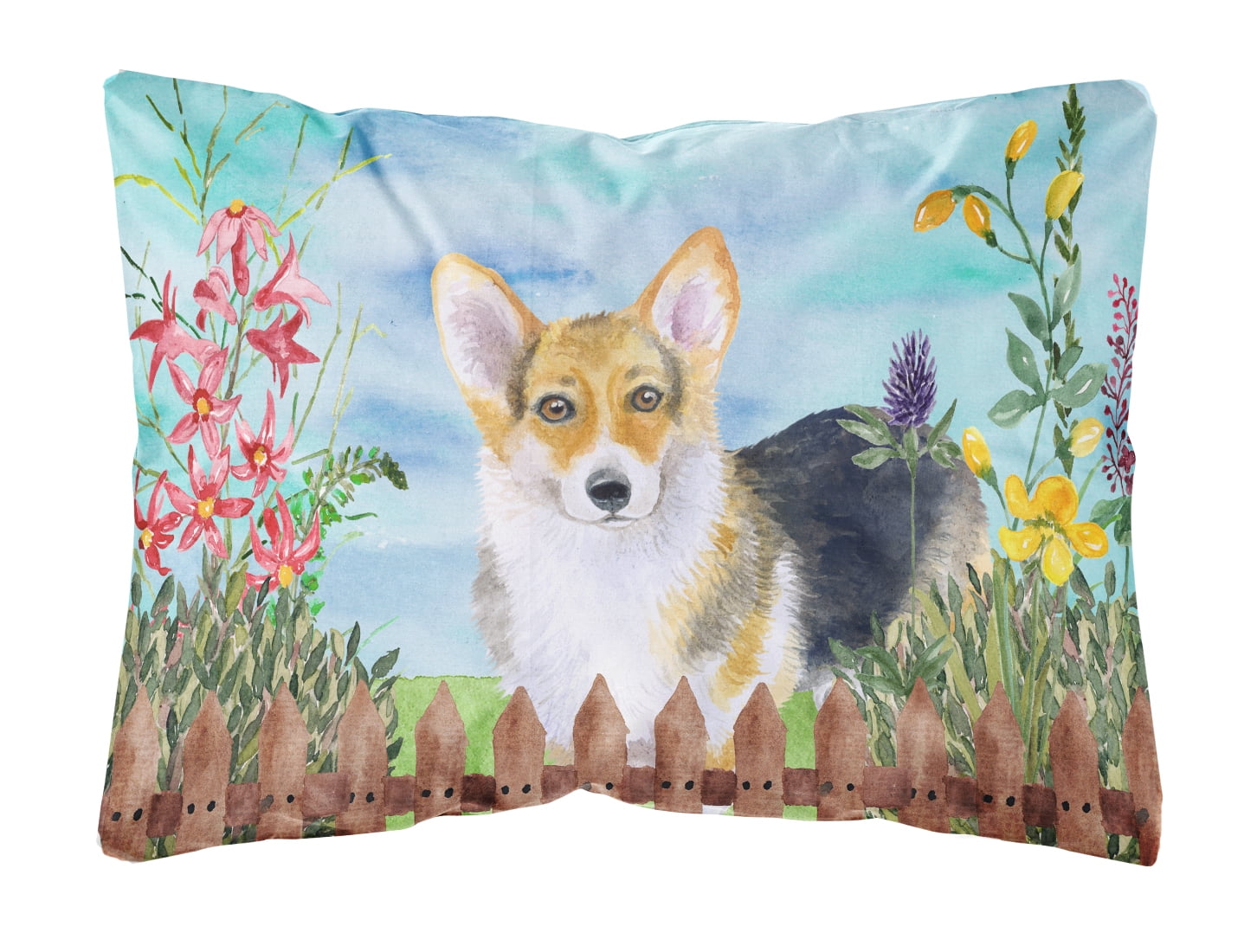 Pembroke Corgi Spring Canvas Fabric Decorative Pillow