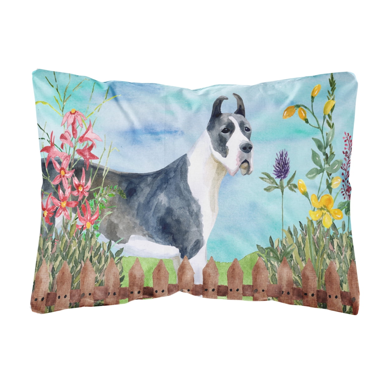 Harlequin Great Dane Spring Canvas Fabric Decorative Pillow