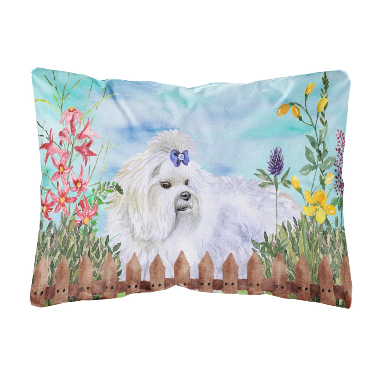 Maltese Spring Canvas Fabric Decorative Pillow