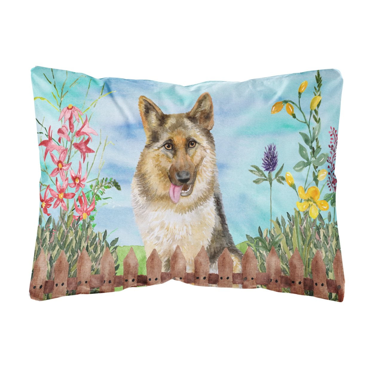 German Shepherd Spring Canvas Fabric Decorative Pillow