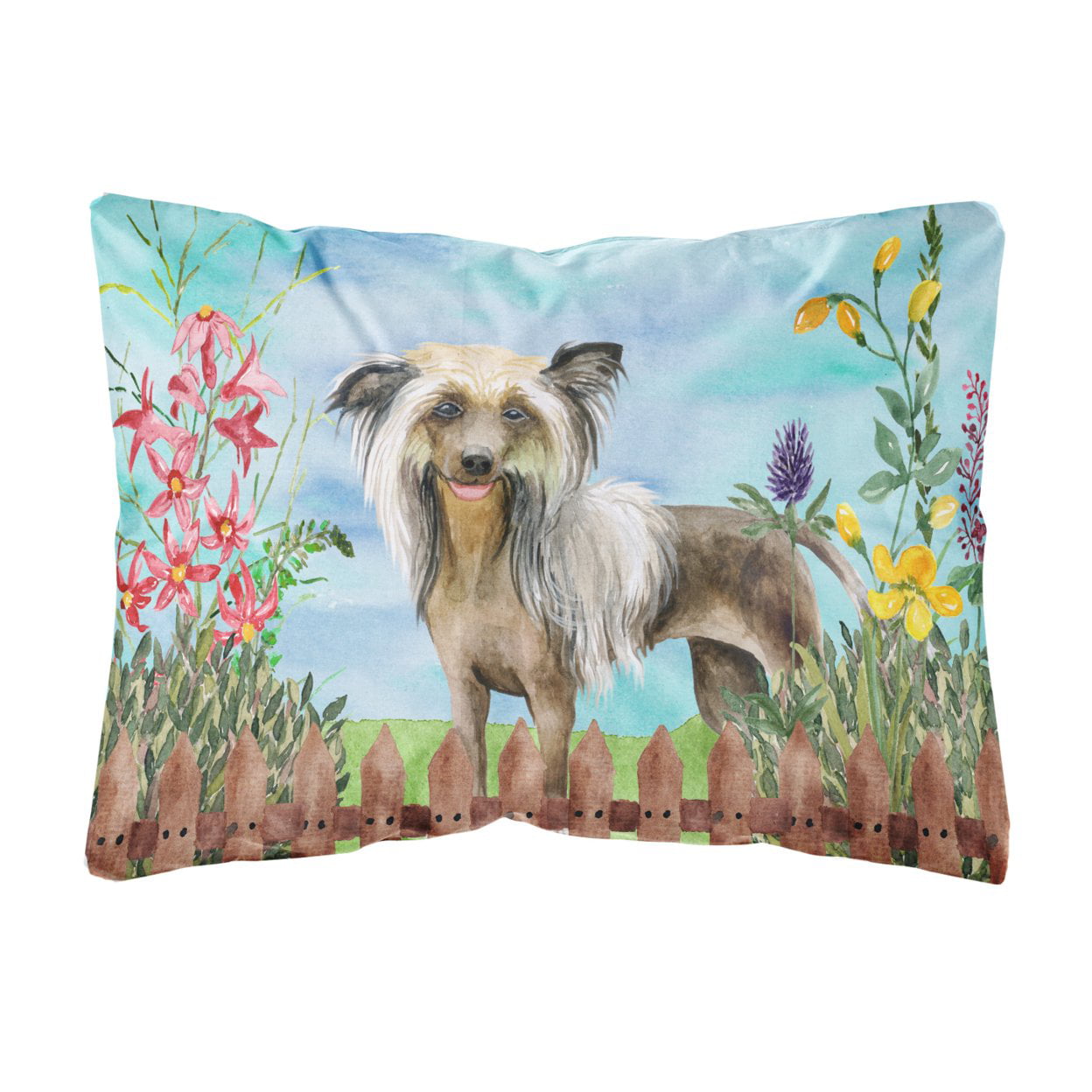 Chinese Crested Spring Canvas Fabric Decorative Pillow
