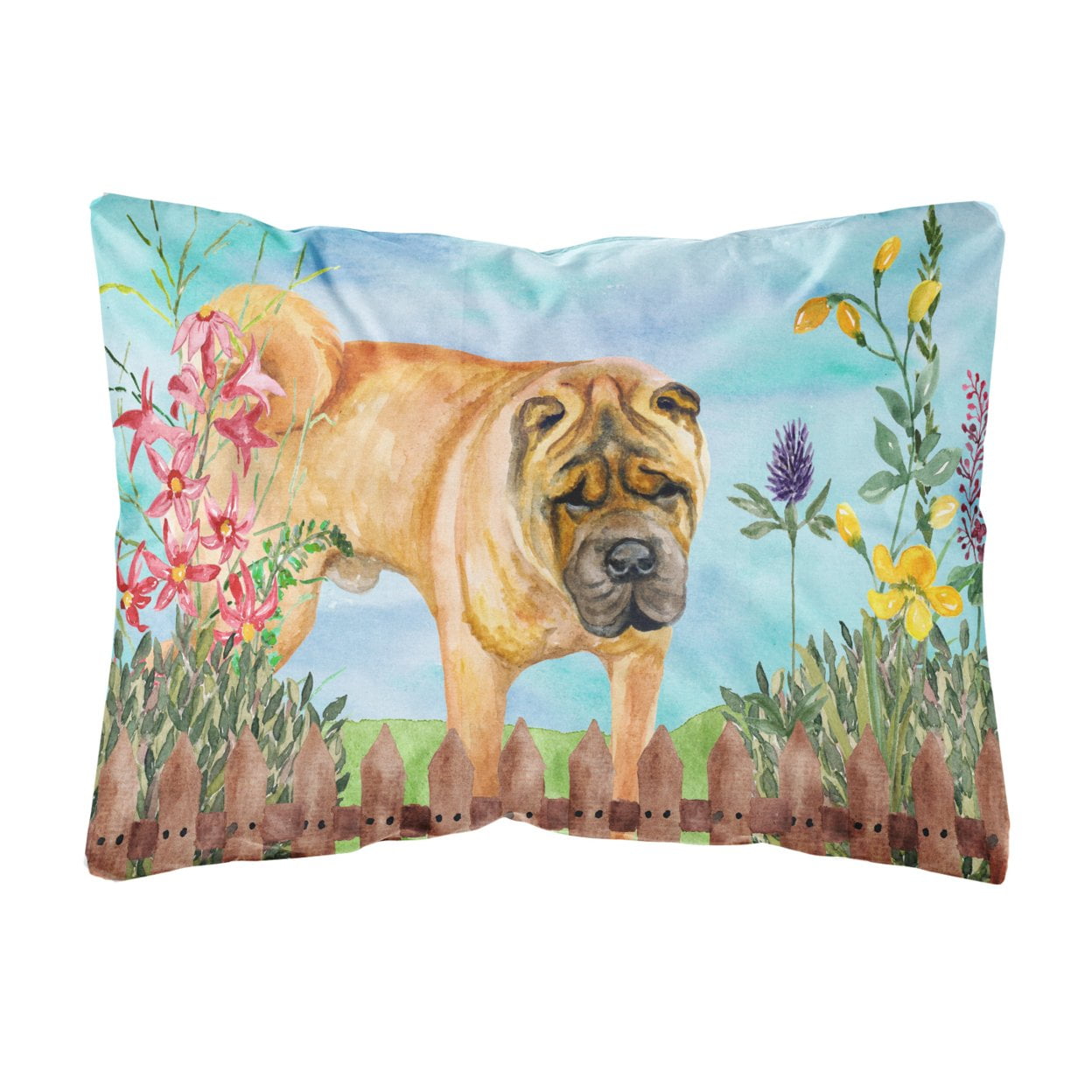 Shar Pei Spring Canvas Fabric Decorative Pillow