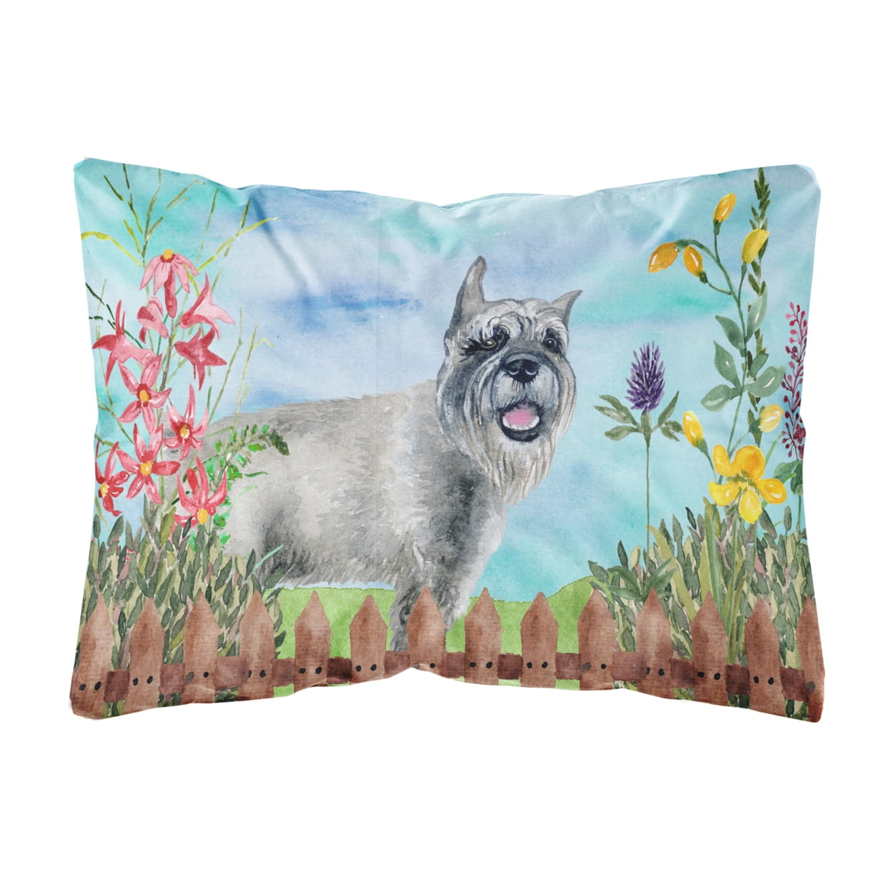 Schnauzer Spring Canvas Fabric Decorative Pillow
