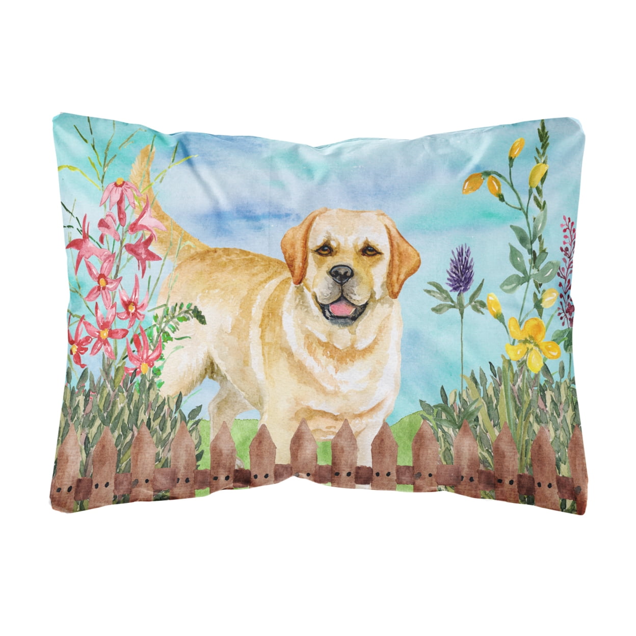 Golden Retriever Spring Canvas Fabric Decorative Pillow