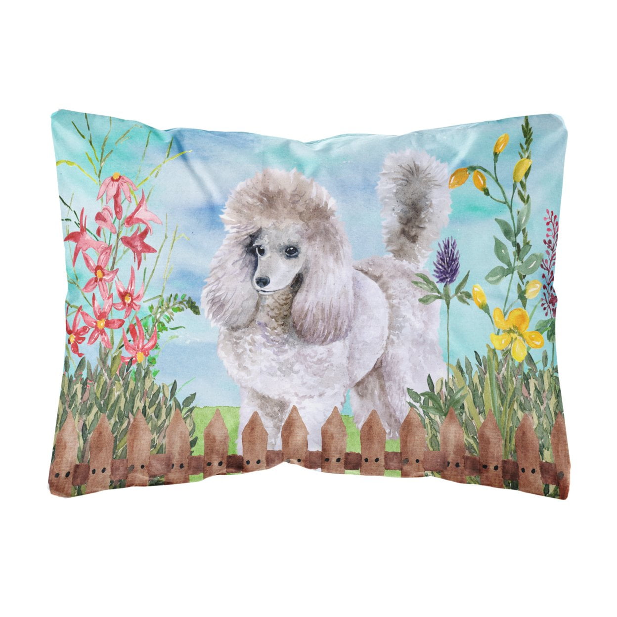 CK1227PW1216 Poodle Spring Canvas Fabric Decorative Pillow