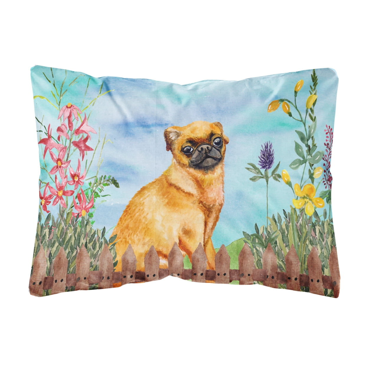 Small Brabant Griffon Spring Canvas Fabric Decorative Pillow