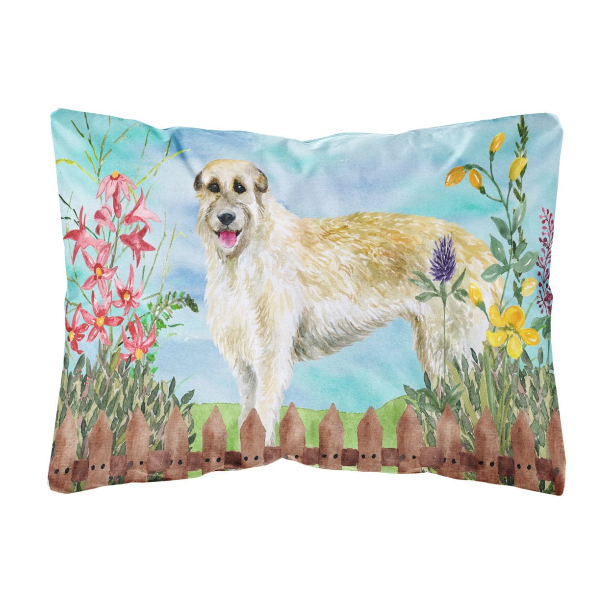 Irish Wolfhound Spring Canvas Fabric Decorative Pillow