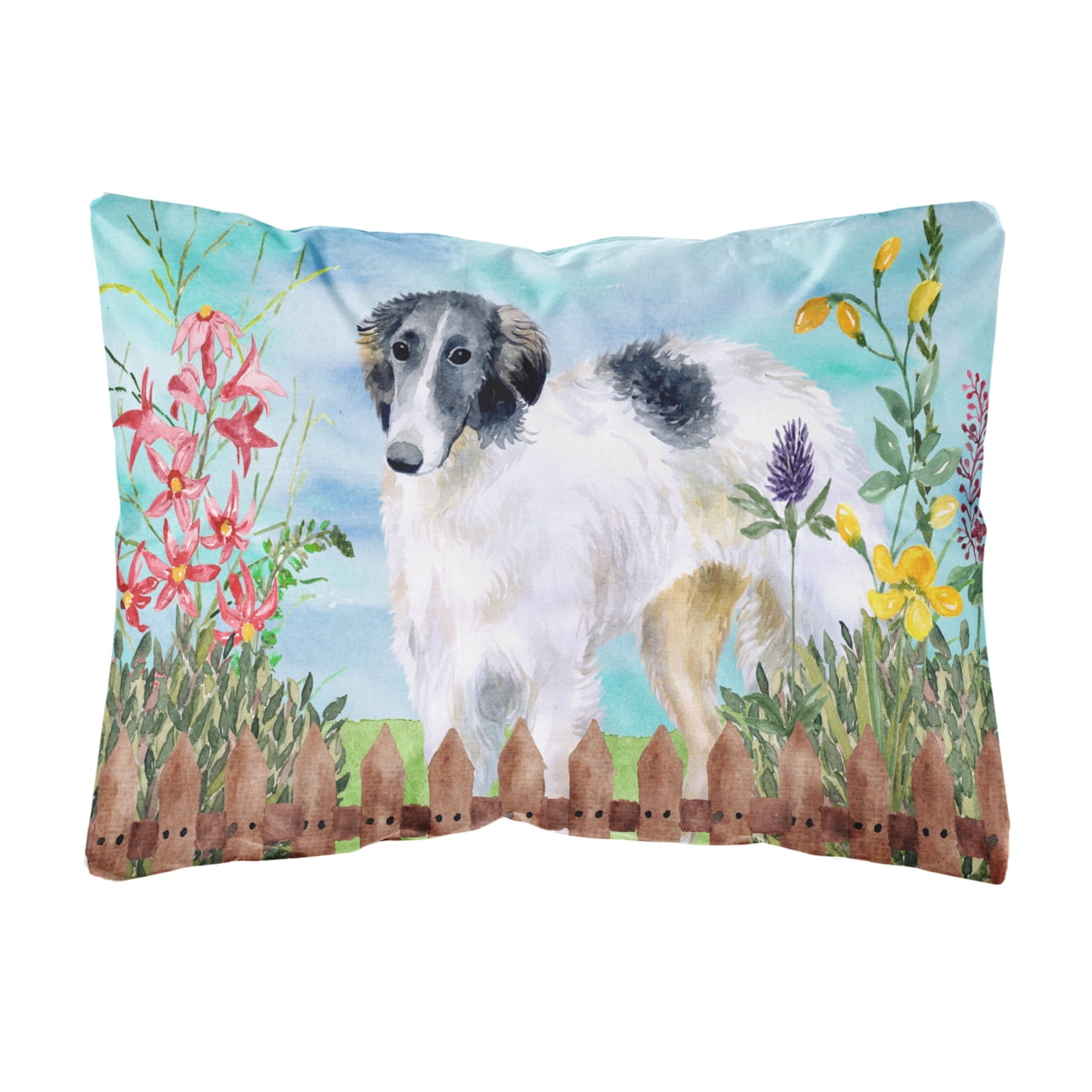 Borzoi Spring Canvas Fabric Decorative Pillow