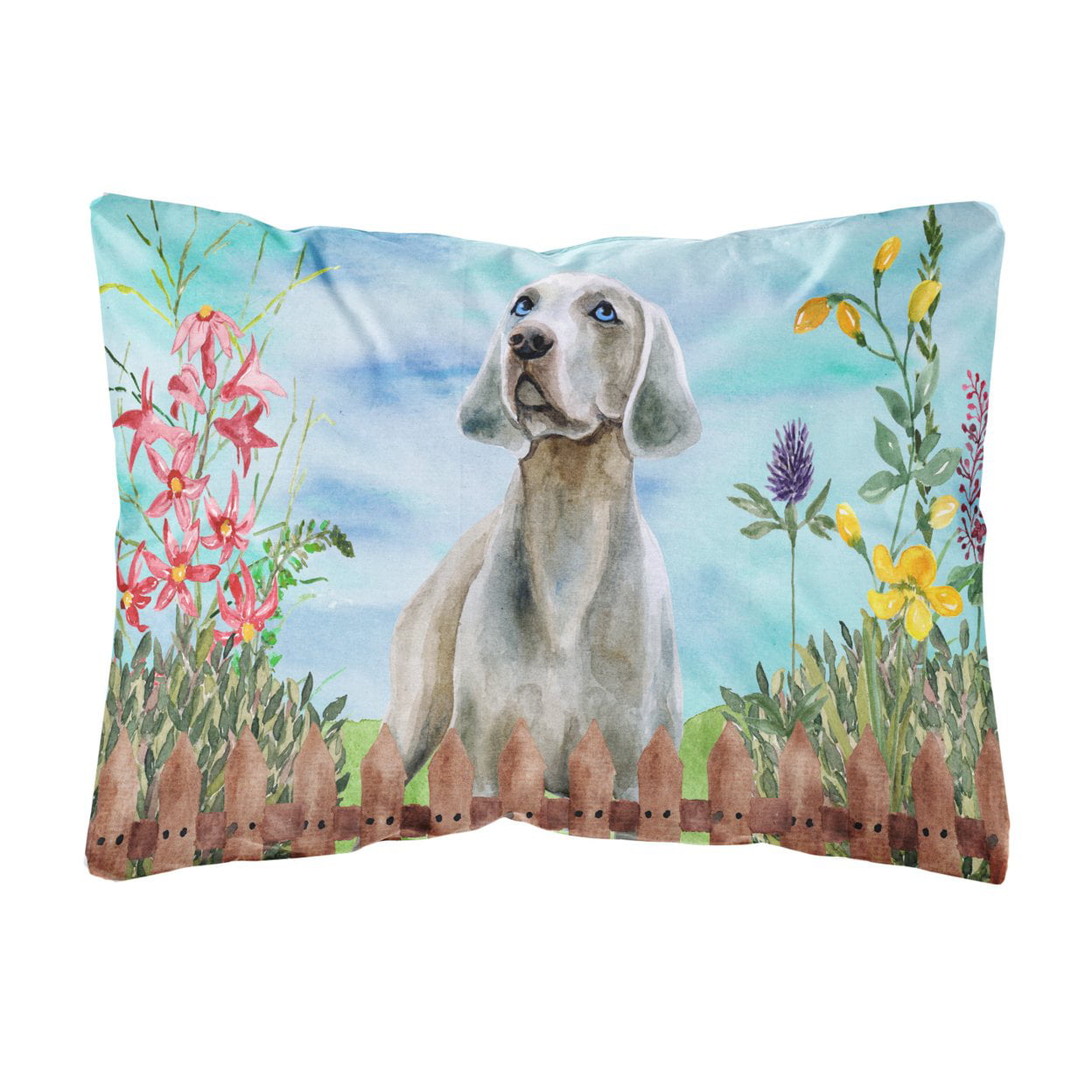 Weimaraner Spring Canvas Fabric Decorative Pillow
