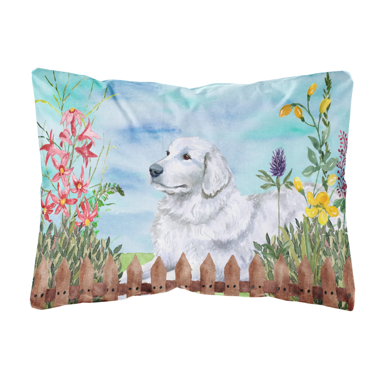 Maremma Sheepdog Spring Canvas Fabric Decorative Pillow