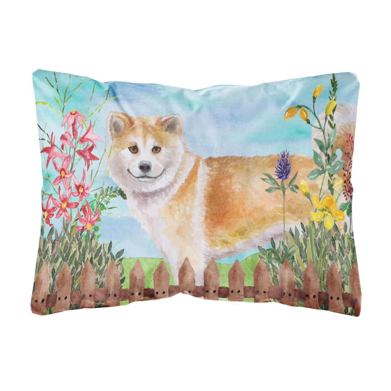 Shiba Inu Spring Canvas Fabric Decorative Pillow