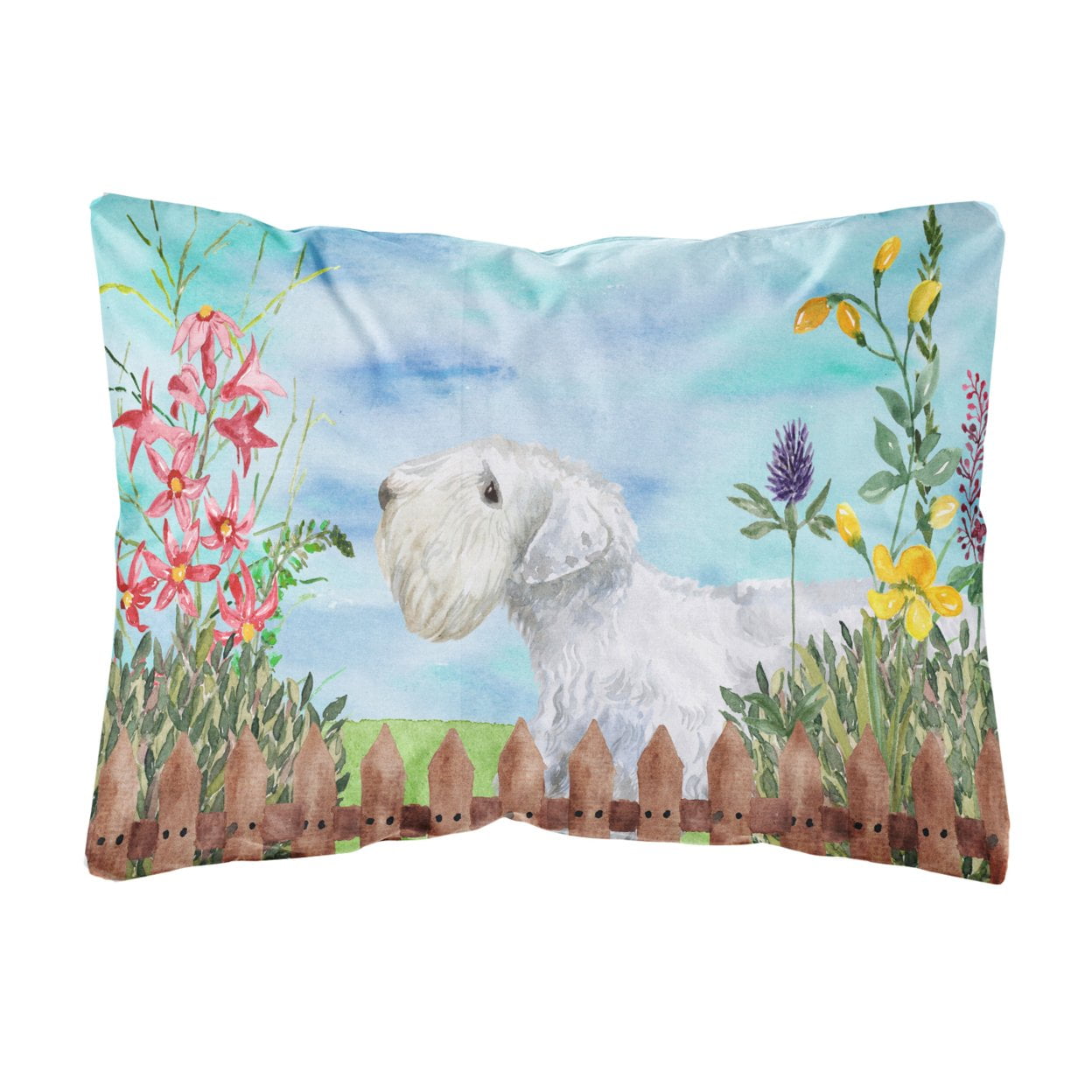 Sealyham Terrier Spring Canvas Fabric Decorative Pillow