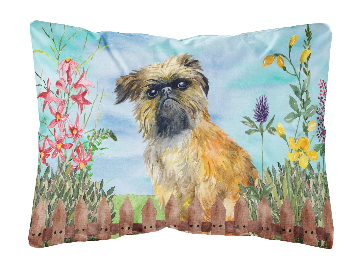 Brussels Griffon Spring Canvas Fabric Decorative Pillow