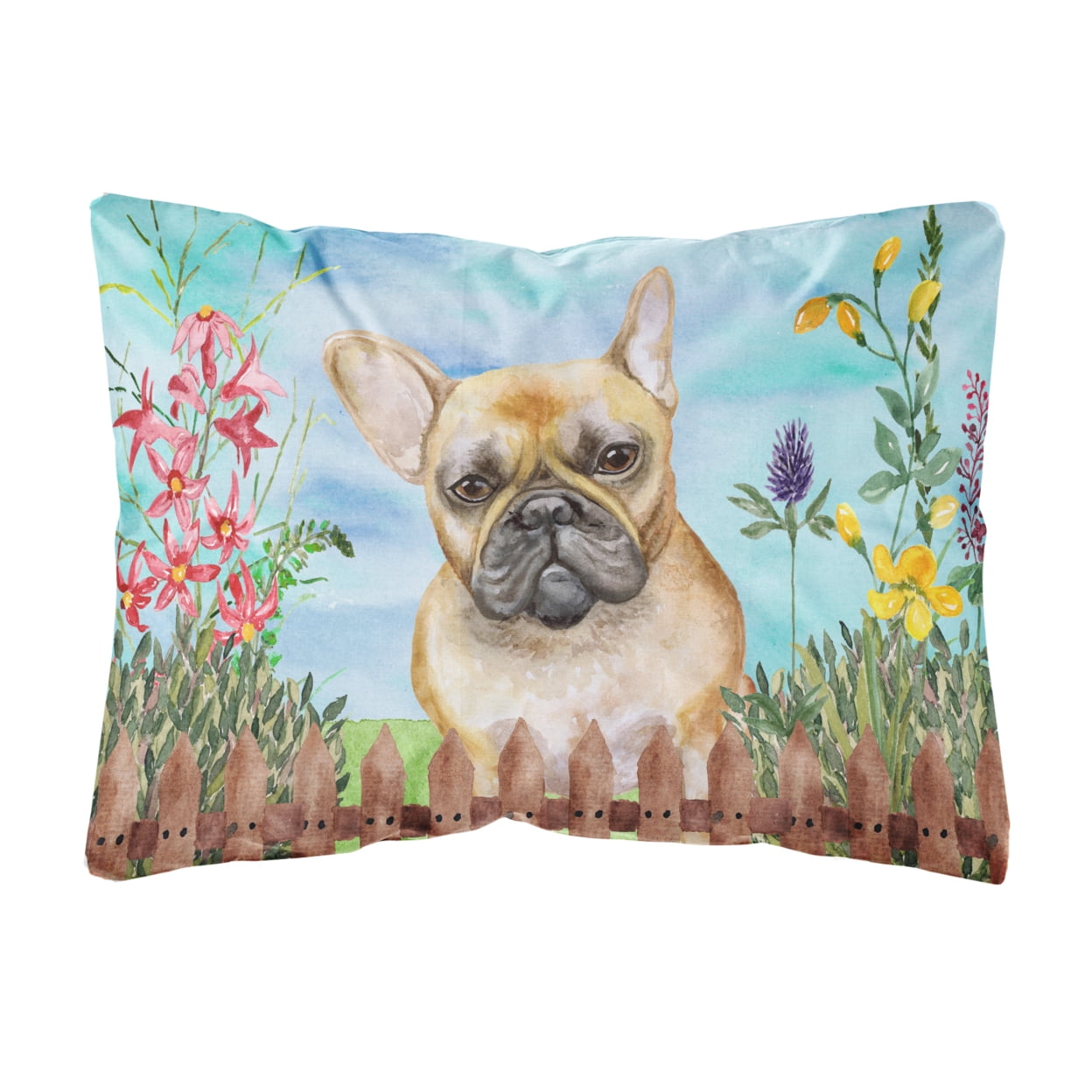 French Bulldog Spring Canvas Fabric Decorative Pillow