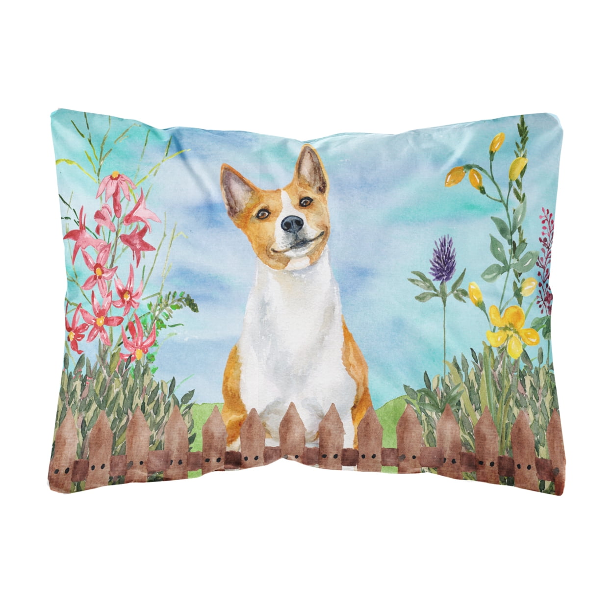 Basenji Spring Canvas Fabric Decorative Pillow