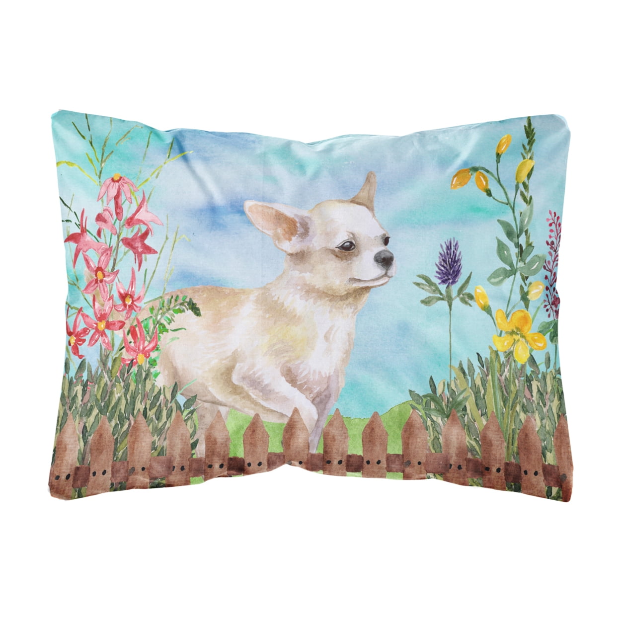 Chihuahua Leg Up Spring Canvas Fabric Decorative Pillow