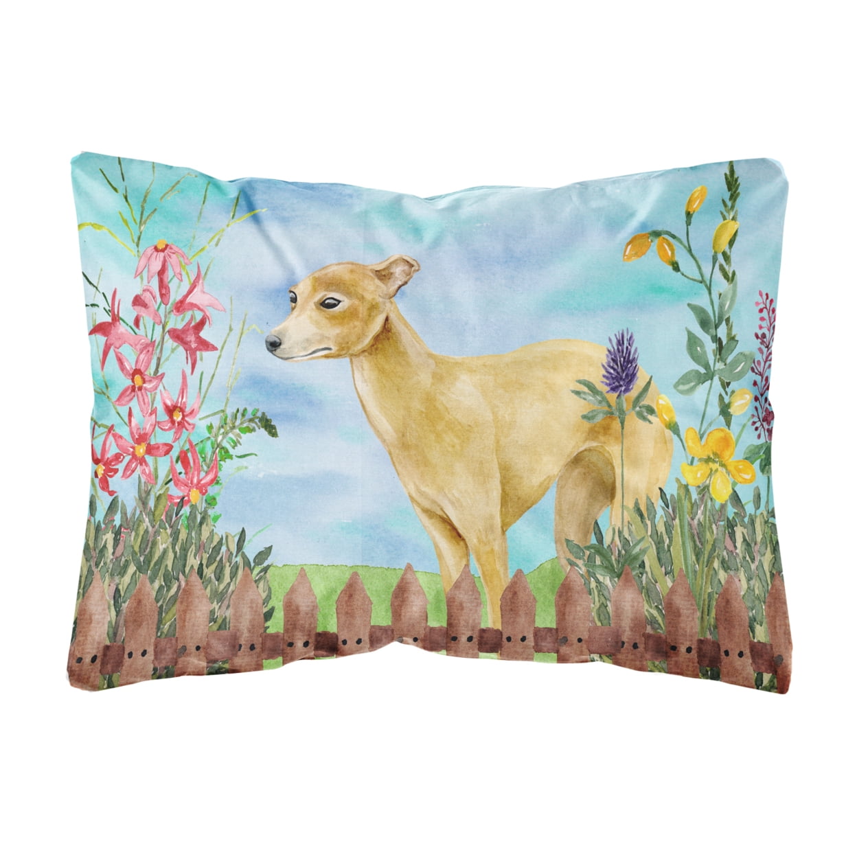 Italian Greyhound Spring Canvas Fabric Decorative Pillow