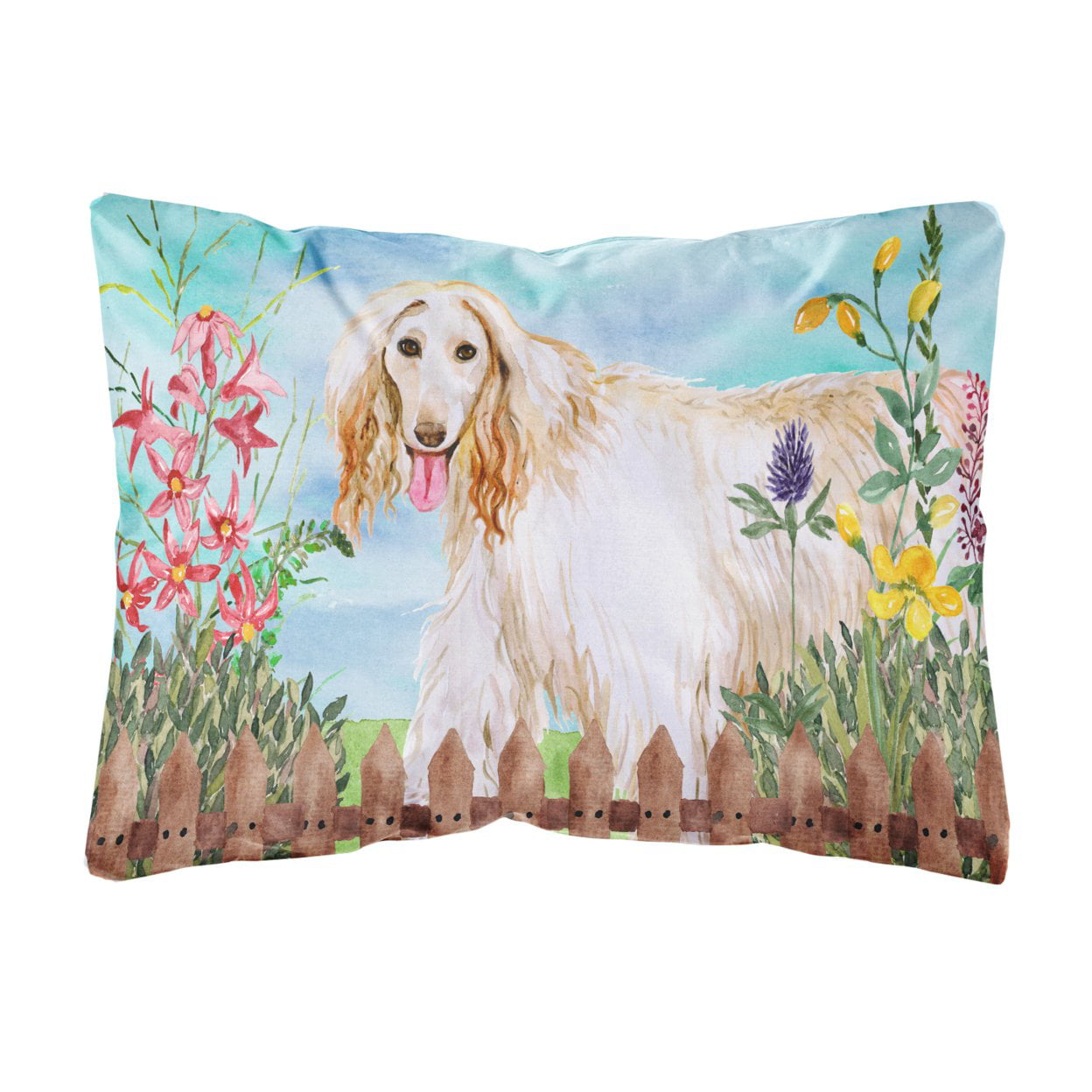 Afghan Hound Spring Canvas Fabric Decorative Pillow