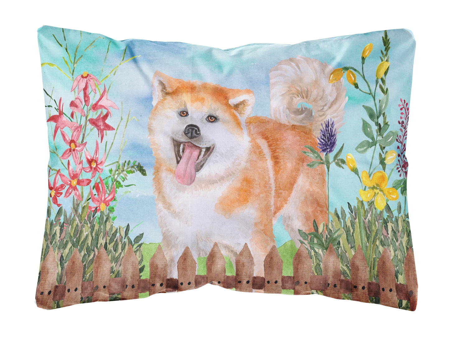 Akita Spring Canvas Fabric Decorative Pillow