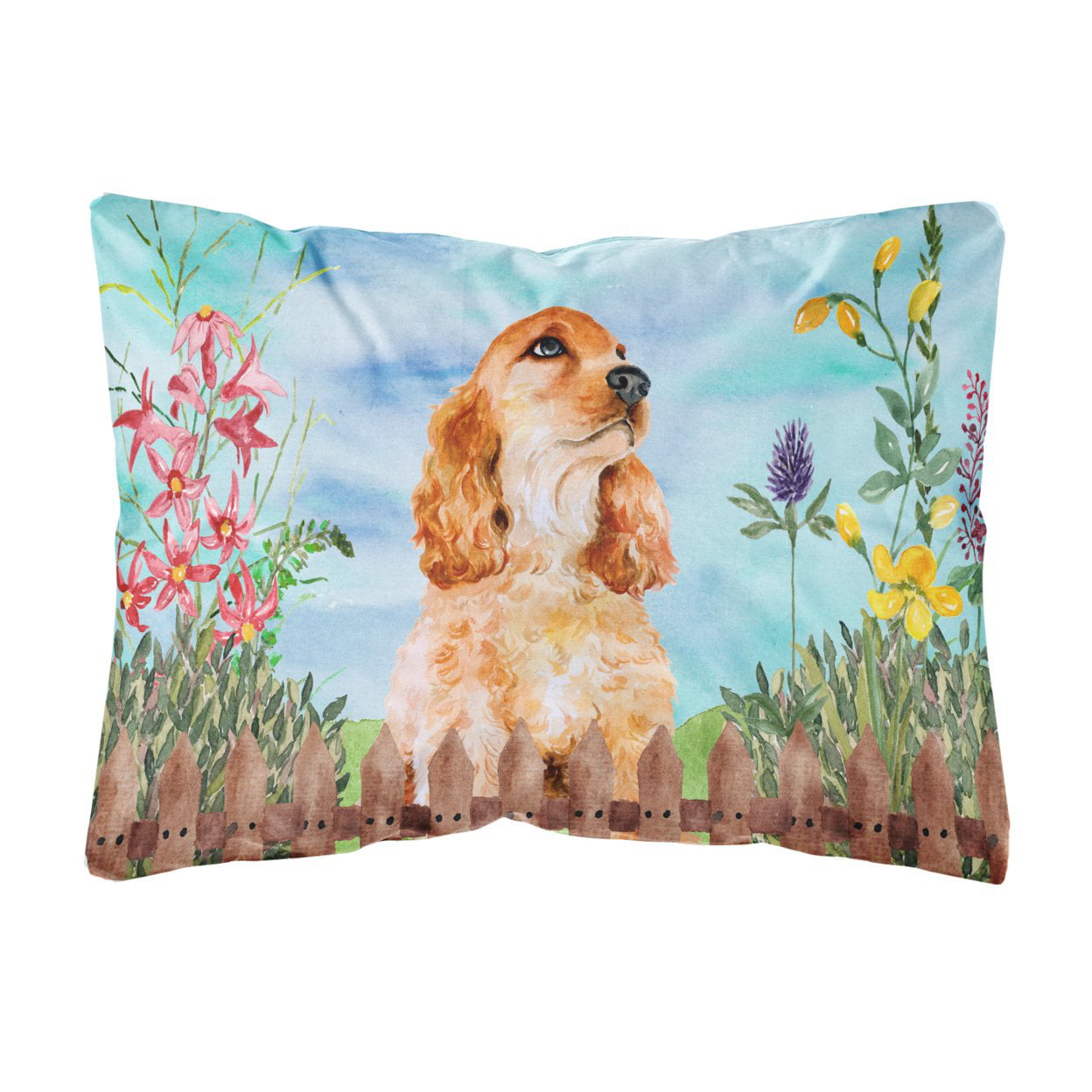 Cocker Spaniel Spring Canvas Fabric Decorative Pillow