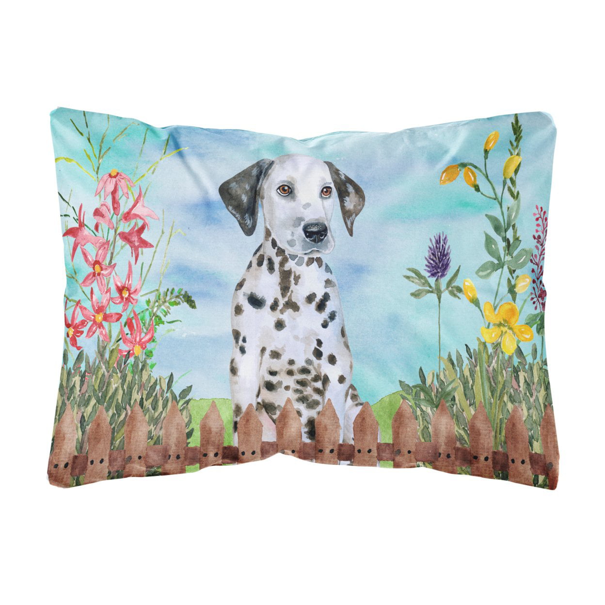 Dalmatian Puppy Spring Canvas Fabric Decorative Pillow