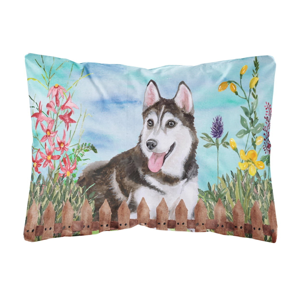 Siberian Husky No.2 Spring Canvas Fabric Decorative Pillow